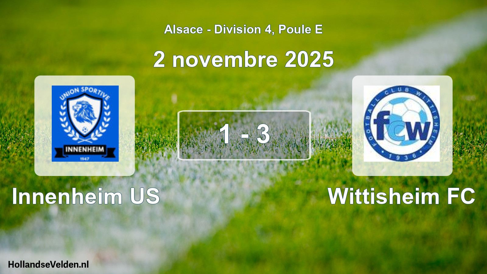 Total number of matches played: Innenheim US - Wittisheim FC 1 - 3 (2 November 2025)