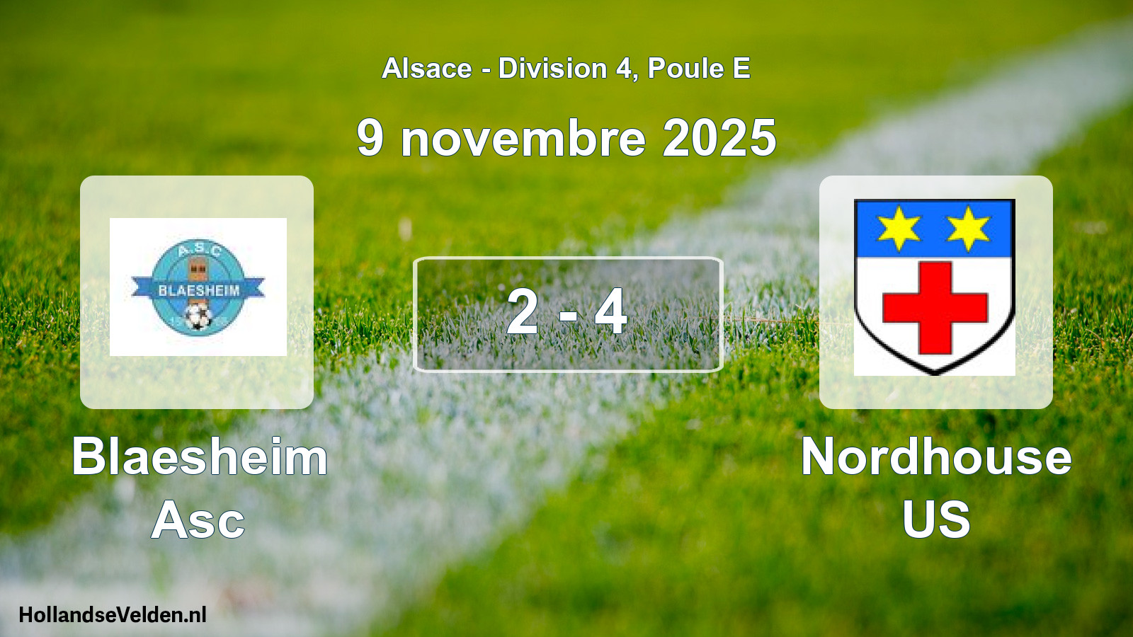 Match joué: Blaesheim Asc - Nordhouse US 2 - 4 (9 novembre 2025)