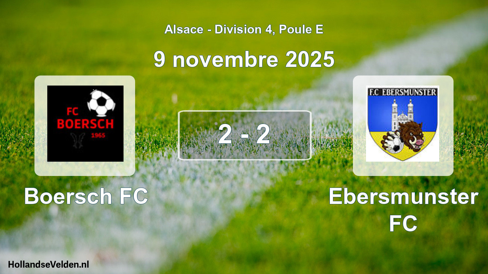 Total number of matches played: Boersch FC - Ebersmunster FC 2 - 2 (9 November 2025)