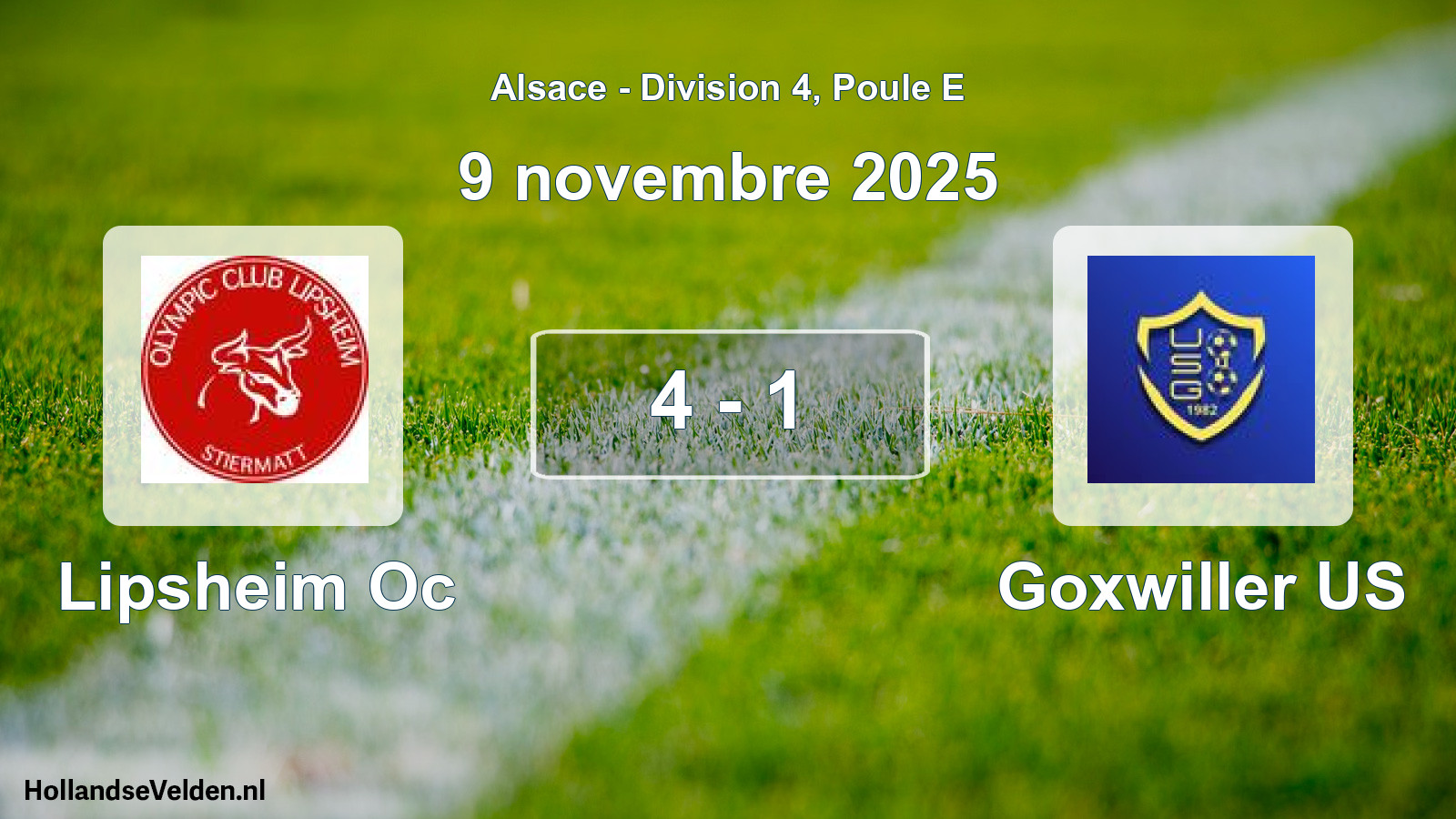 Match joué: Lipsheim Oc - Goxwiller US 4 - 1 (9 novembre 2025)