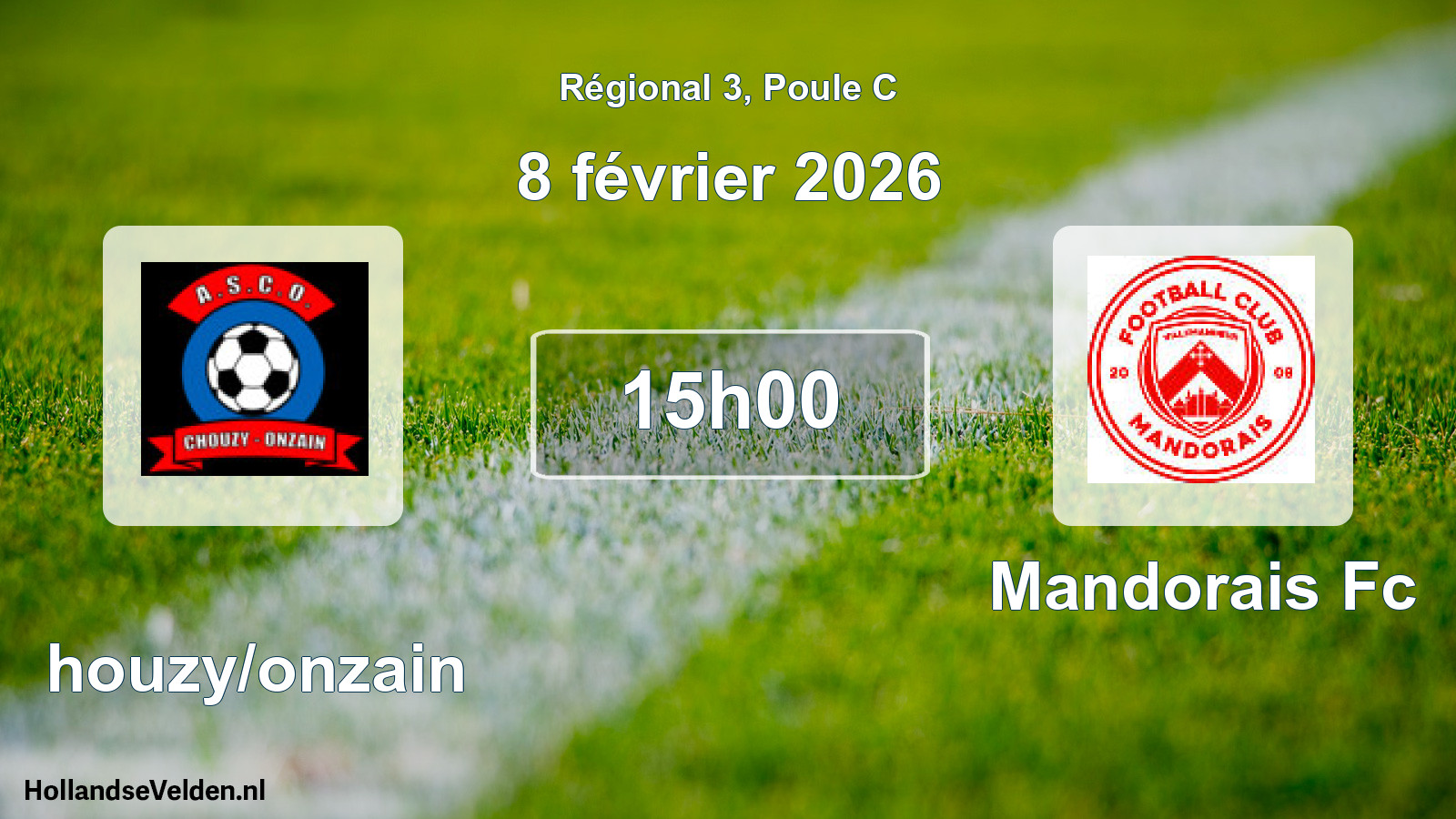 Geplande wedstrijd: Chouzy/onzain - Mandorais Fc (8 février 2026)