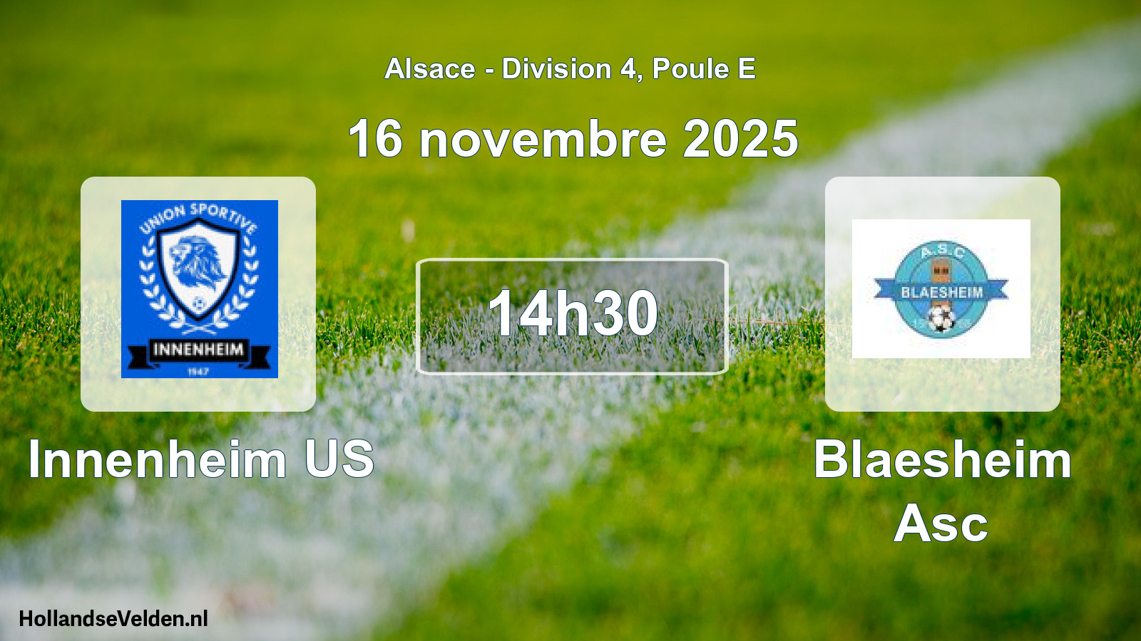 Match programmé: Innenheim US - Blaesheim Asc (16 novembre 2025)