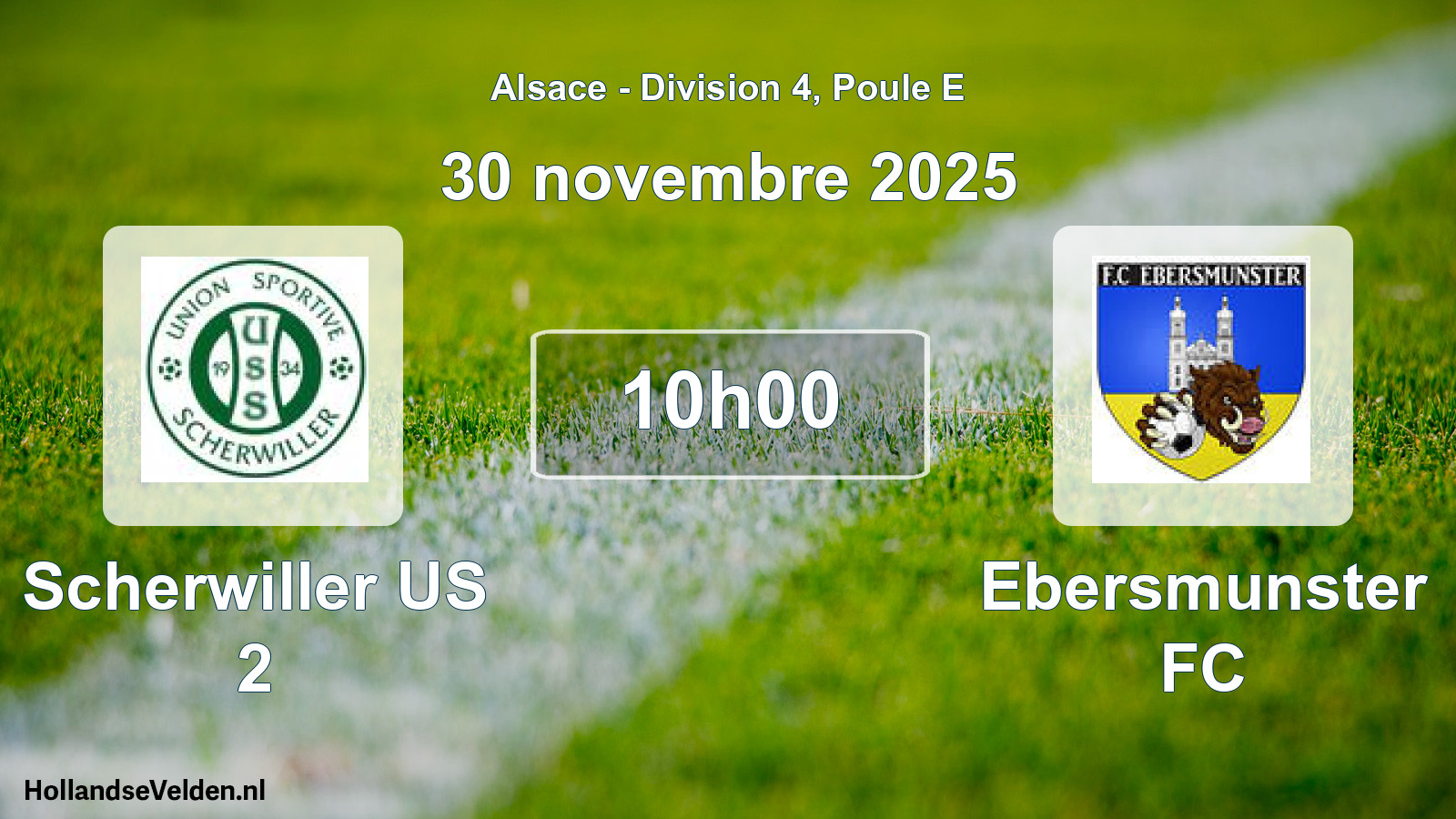Match programmé: Scherwiller US 2 - Ebersmunster FC (30 novembre 2025)