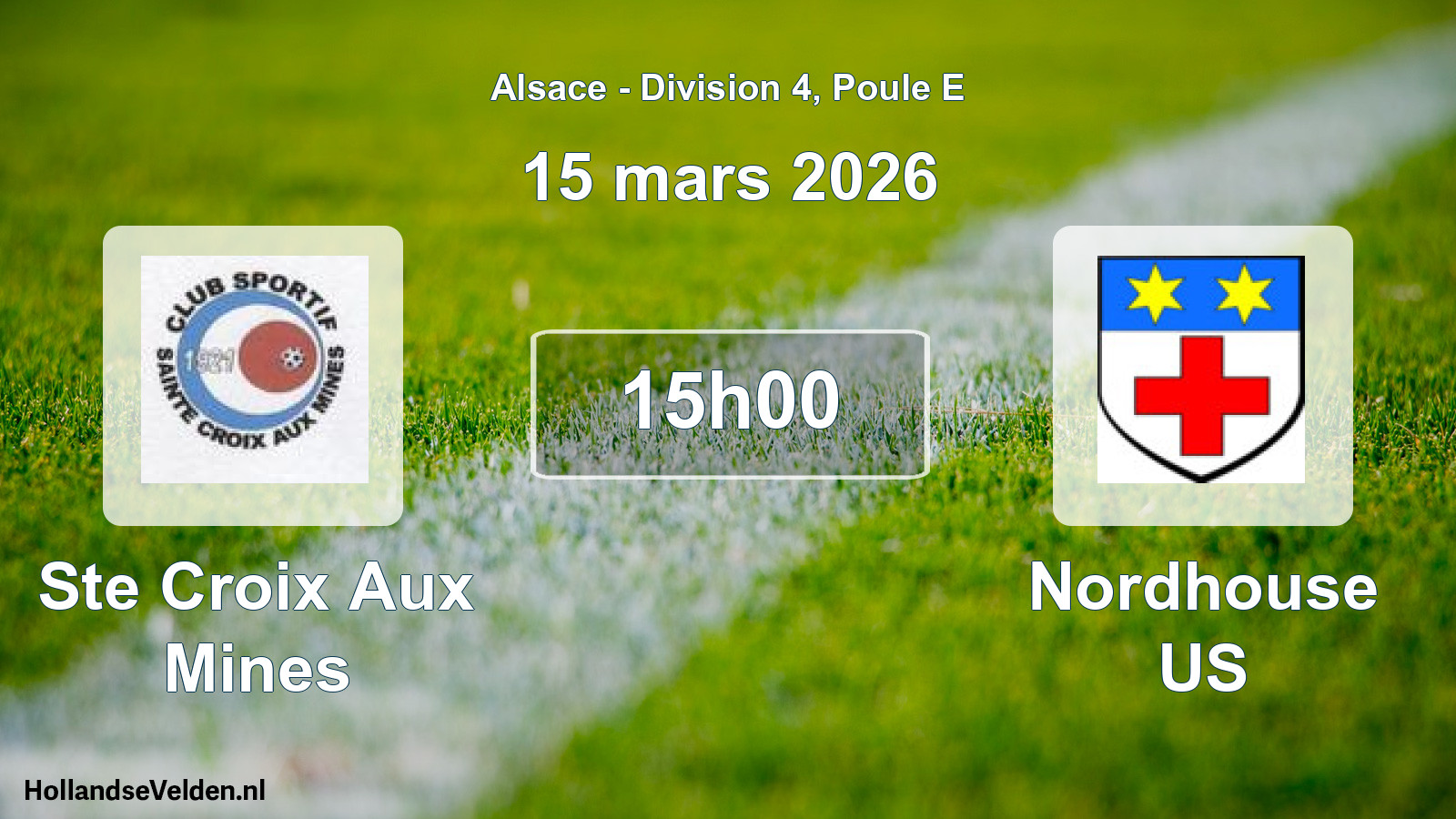 Match programmé: Ste Croix Aux Mines - Nordhouse US (15 mars 2026)