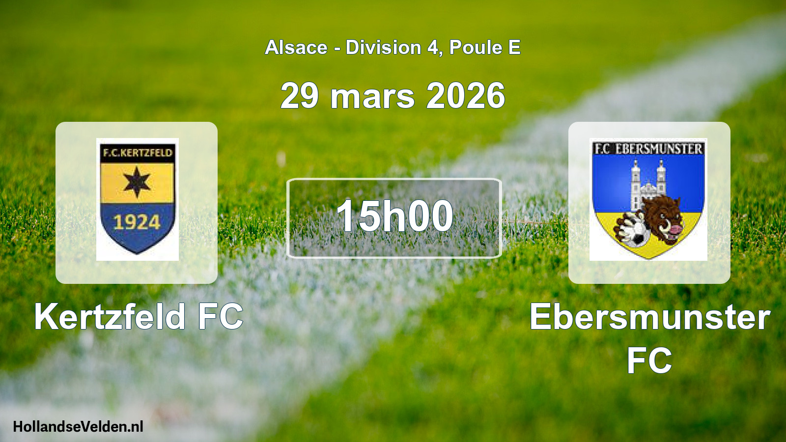 Match programmé: Kertzfeld FC - Ebersmunster FC (29 mars 2026)