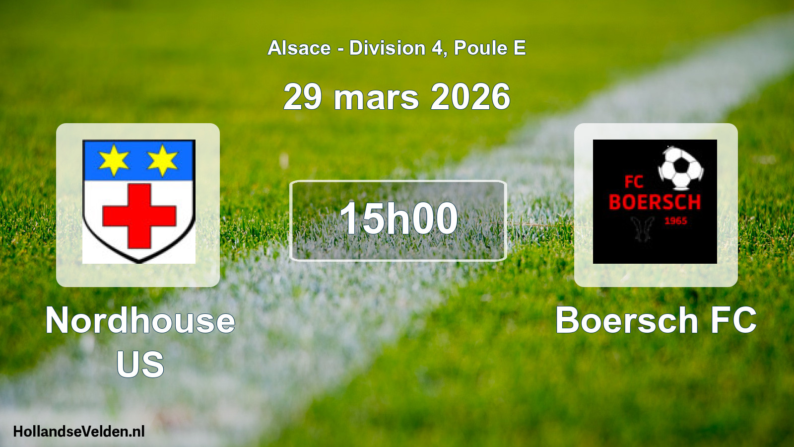 Match programmé: Nordhouse US - Boersch FC (29 mars 2026)