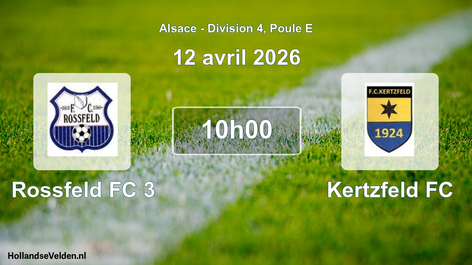 Geplande wedstrijd: Rossfeld FC 3 - Kertzfeld FC (12 april 2026)