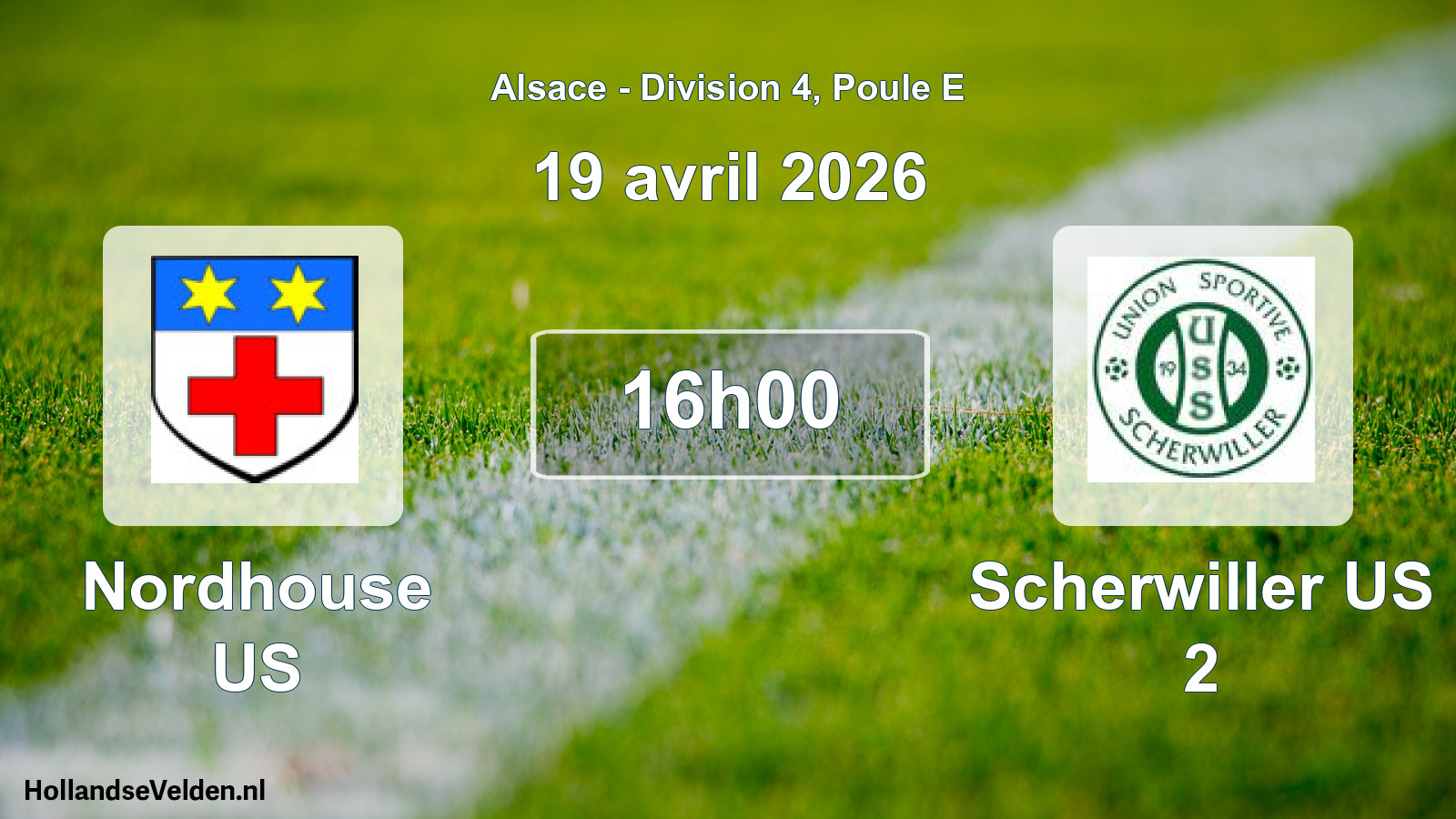 Match programmé: Nordhouse US - Scherwiller US 2 (19 avril 2026)