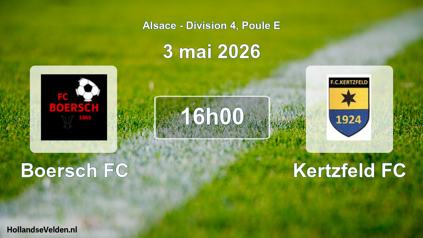 Match programmé: Boersch FC - Kertzfeld FC (3 mai 2026)