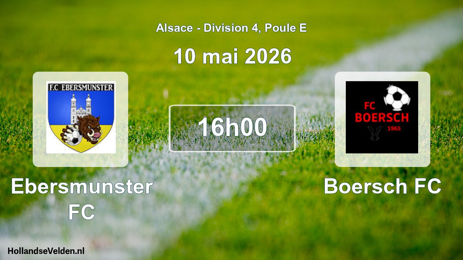 Match programmé: Ebersmunster FC - Boersch FC (10 mai 2026)