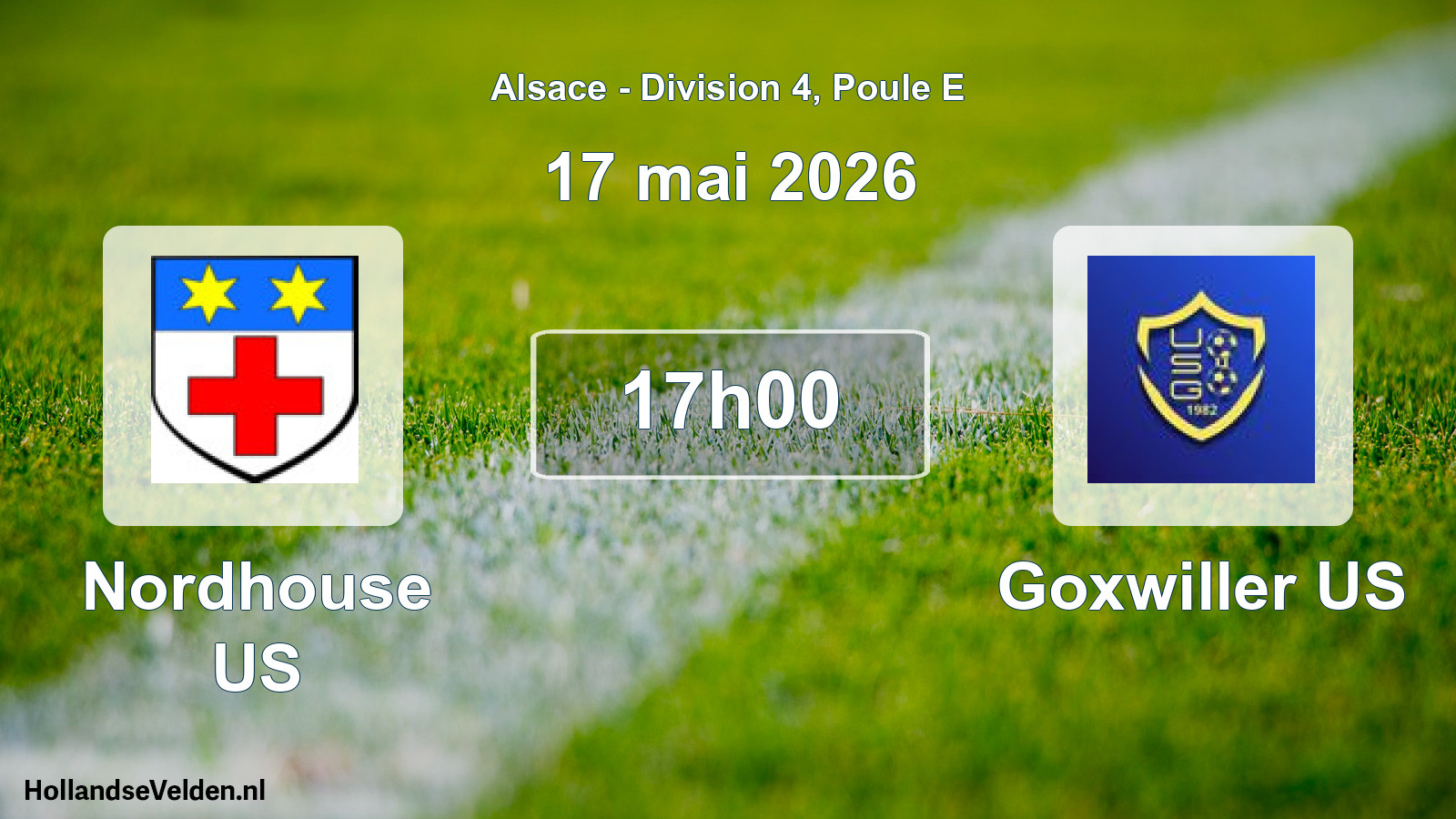 Geplande wedstrijd: Nordhouse US - Goxwiller US (17 mei 2026)
