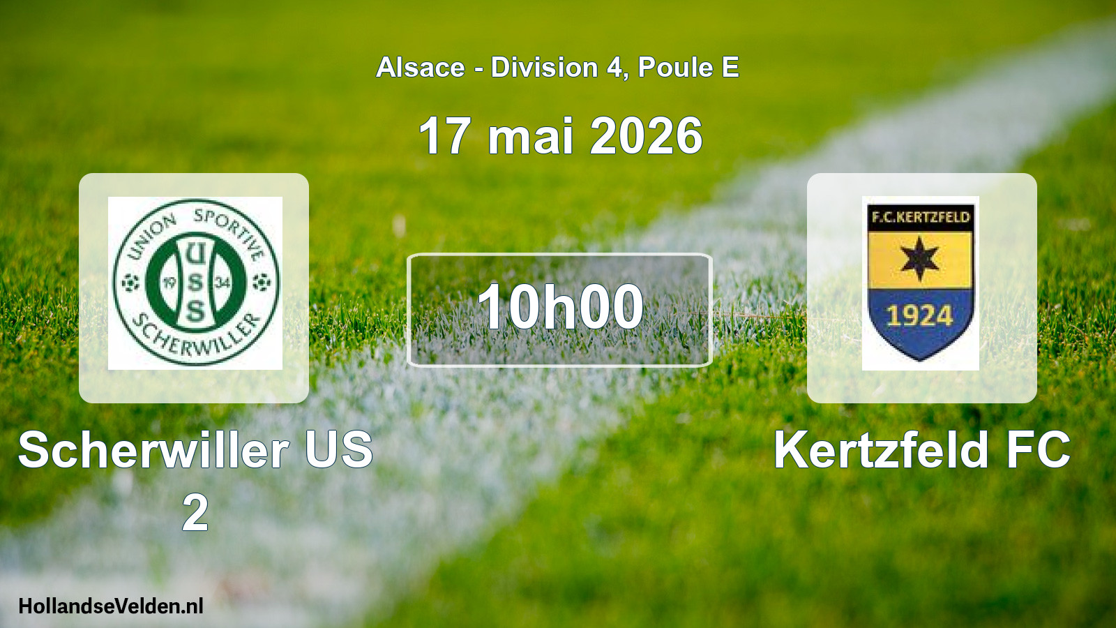 Match programmé: Scherwiller US 2 - Kertzfeld FC (17 mai 2026)