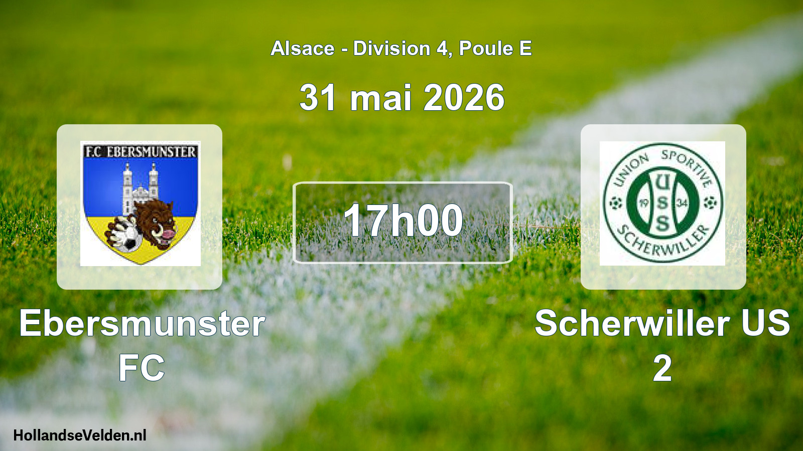 Match programmé: Ebersmunster FC - Scherwiller US 2 (31 mai 2026)