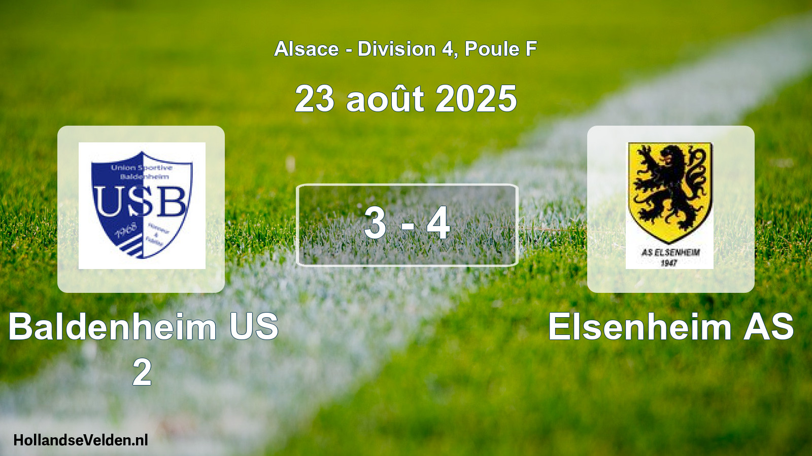 Match joué: Baldenheim US 2 - Elsenheim AS 3 - 4 (23 août 2025)