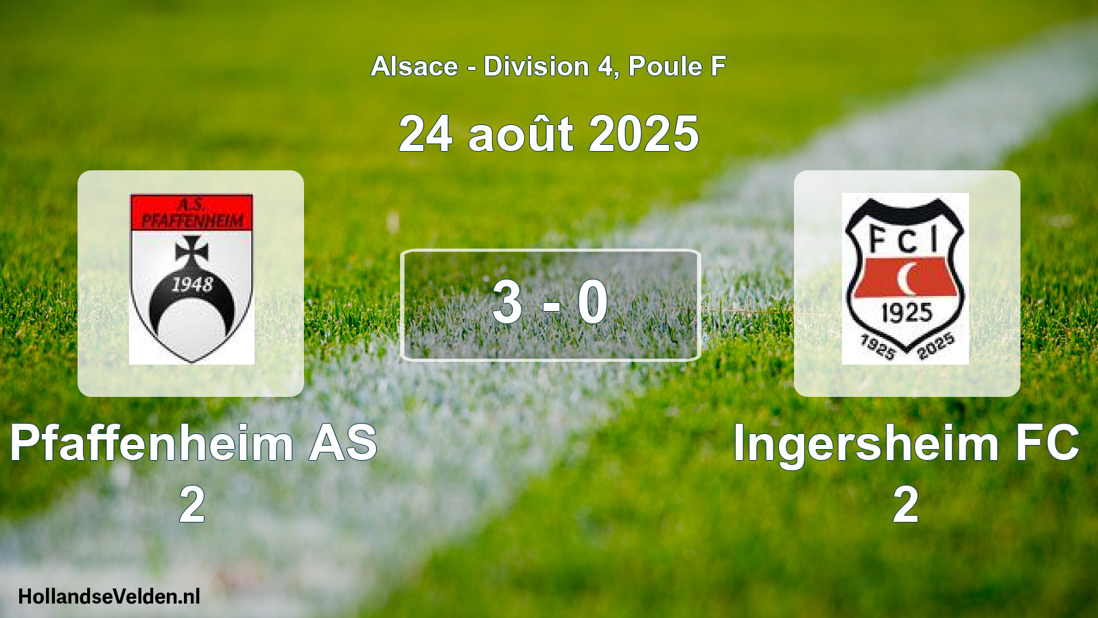 Match joué: Pfaffenheim AS 2 - Ingersheim FC 2 3 - 0 (24 août 2025)