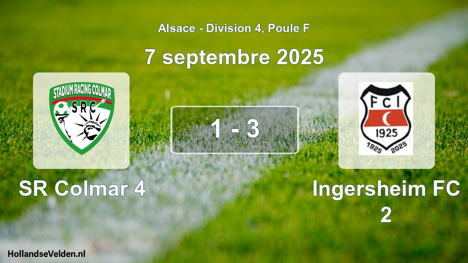 Total number of matches played: SR Colmar 4 - Ingersheim FC 2 1 - 3 (7 September 2025)