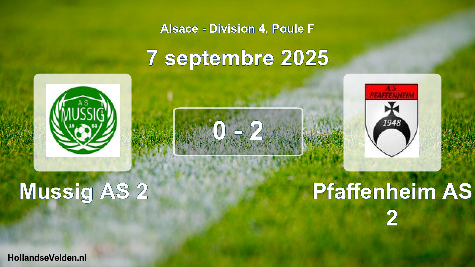 Match joué: Mussig AS 2 - Pfaffenheim AS 2 0 - 2 (7 septembre 2025)
