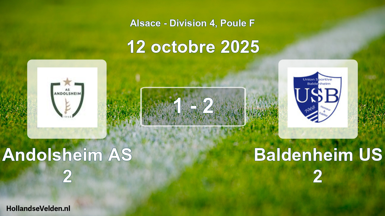 Gespeelde wedstrijd: Andolsheim AS 2 - Baldenheim US 2 1 - 2 (12 oktober 2025)