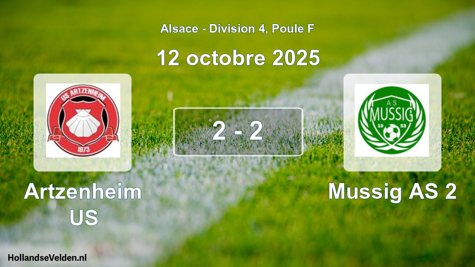Match joué: Artzenheim US - Mussig AS 2 2 - 2 (12 octobre 2025)