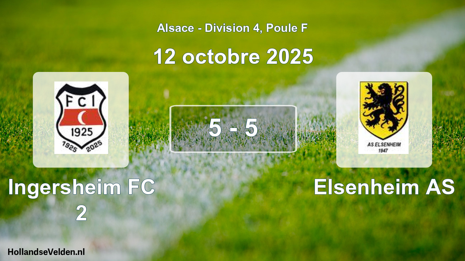 Match joué: Ingersheim FC 2 - Elsenheim AS 5 - 5 (12 octobre 2025)