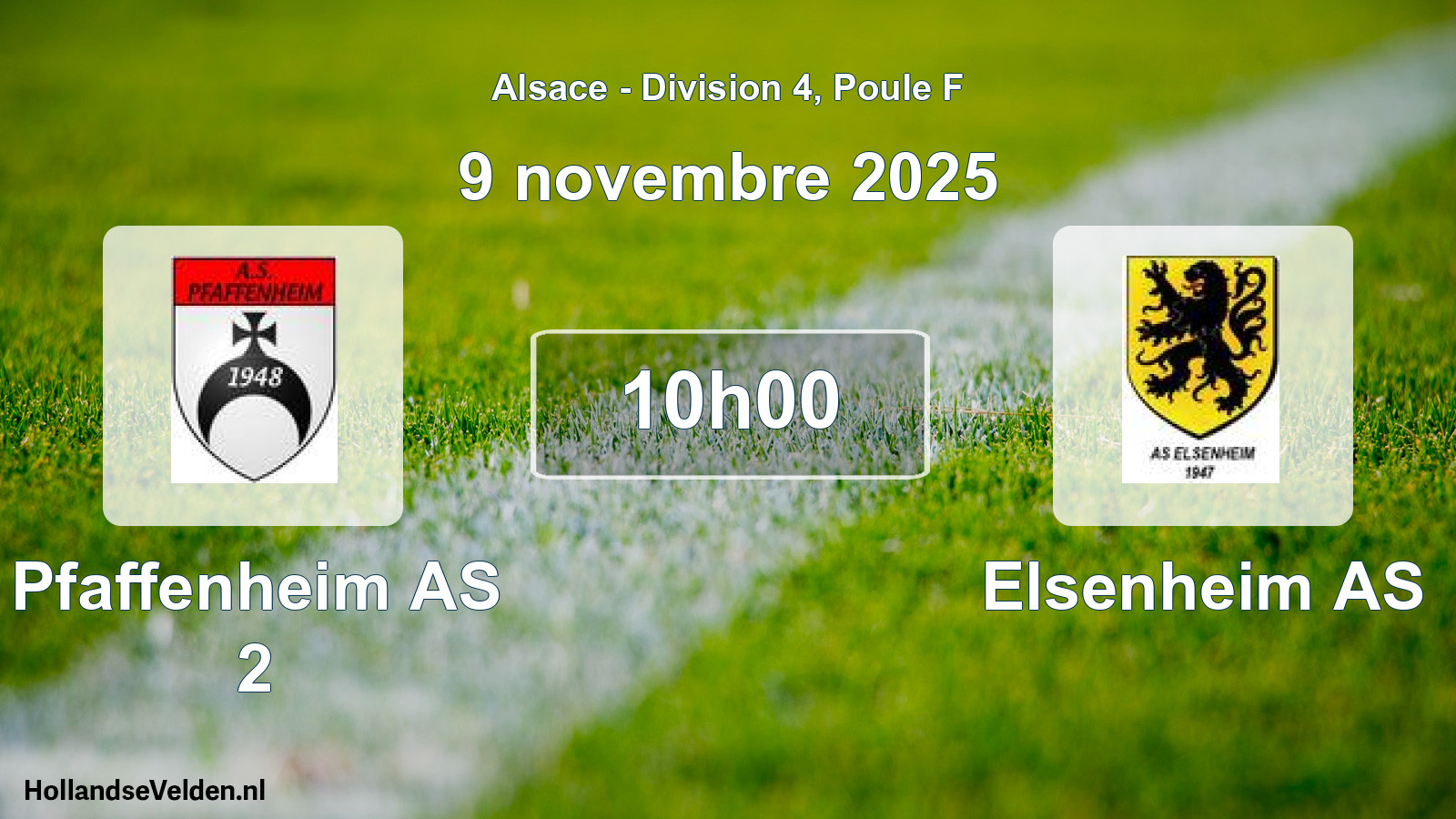 Match programmé: Pfaffenheim AS 2 - Elsenheim AS (9 novembre 2025)