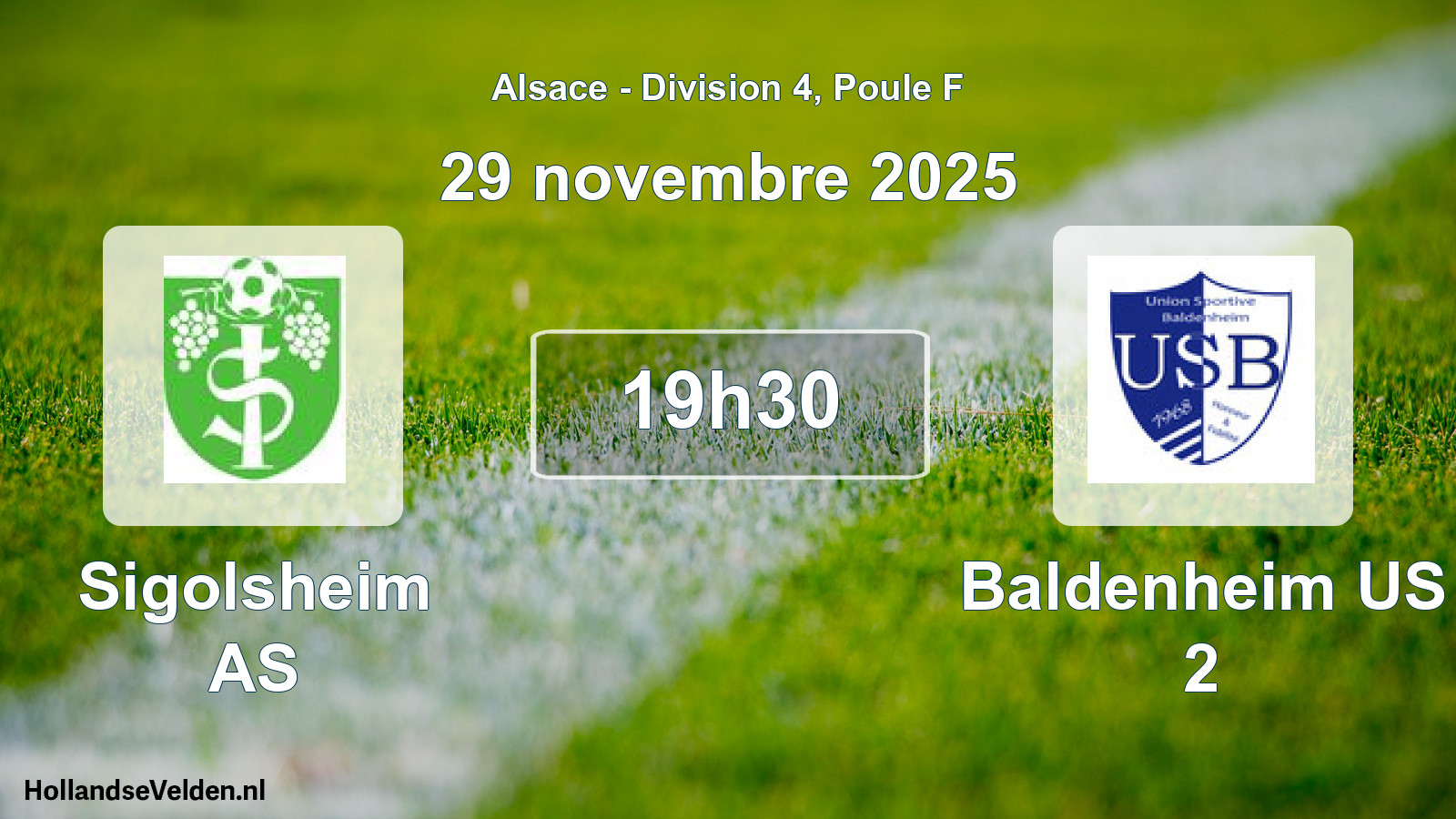 Match programmé: Sigolsheim AS - Baldenheim US 2 (29 novembre 2025)