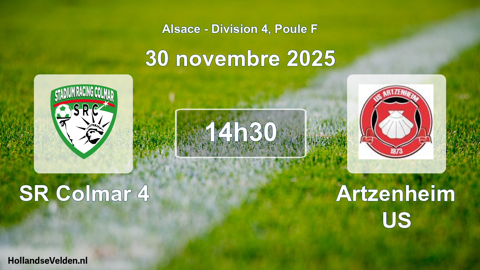 Match programmé: SR Colmar 4 - Artzenheim US (30 novembre 2025)