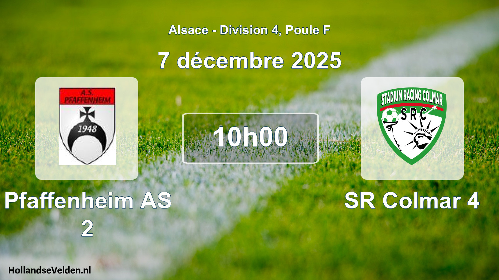 Match programmé: Pfaffenheim AS 2 - SR Colmar 4 (7 décembre 2025)