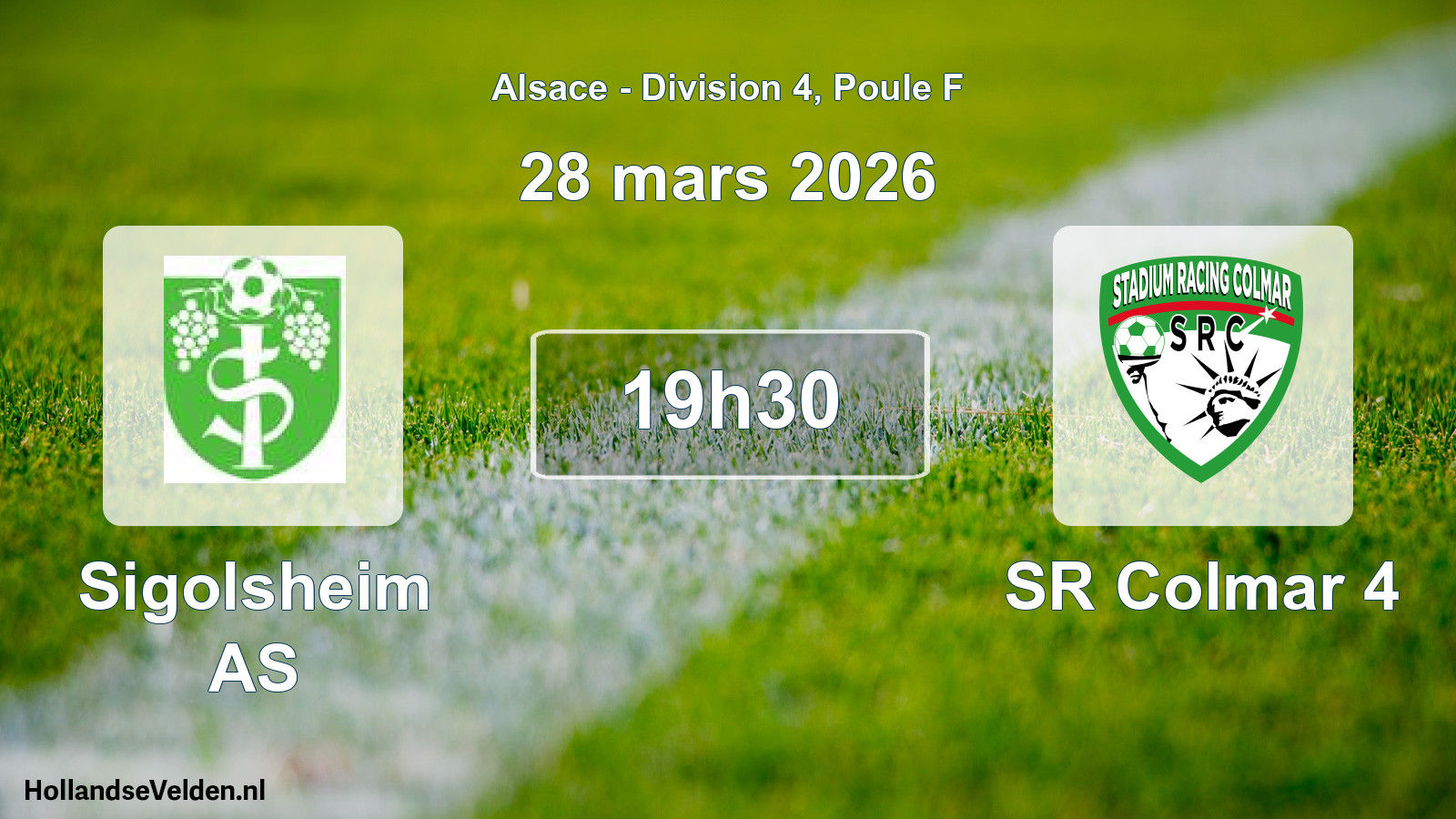 Match programmé: Sigolsheim AS - SR Colmar 4 (28 mars 2026)