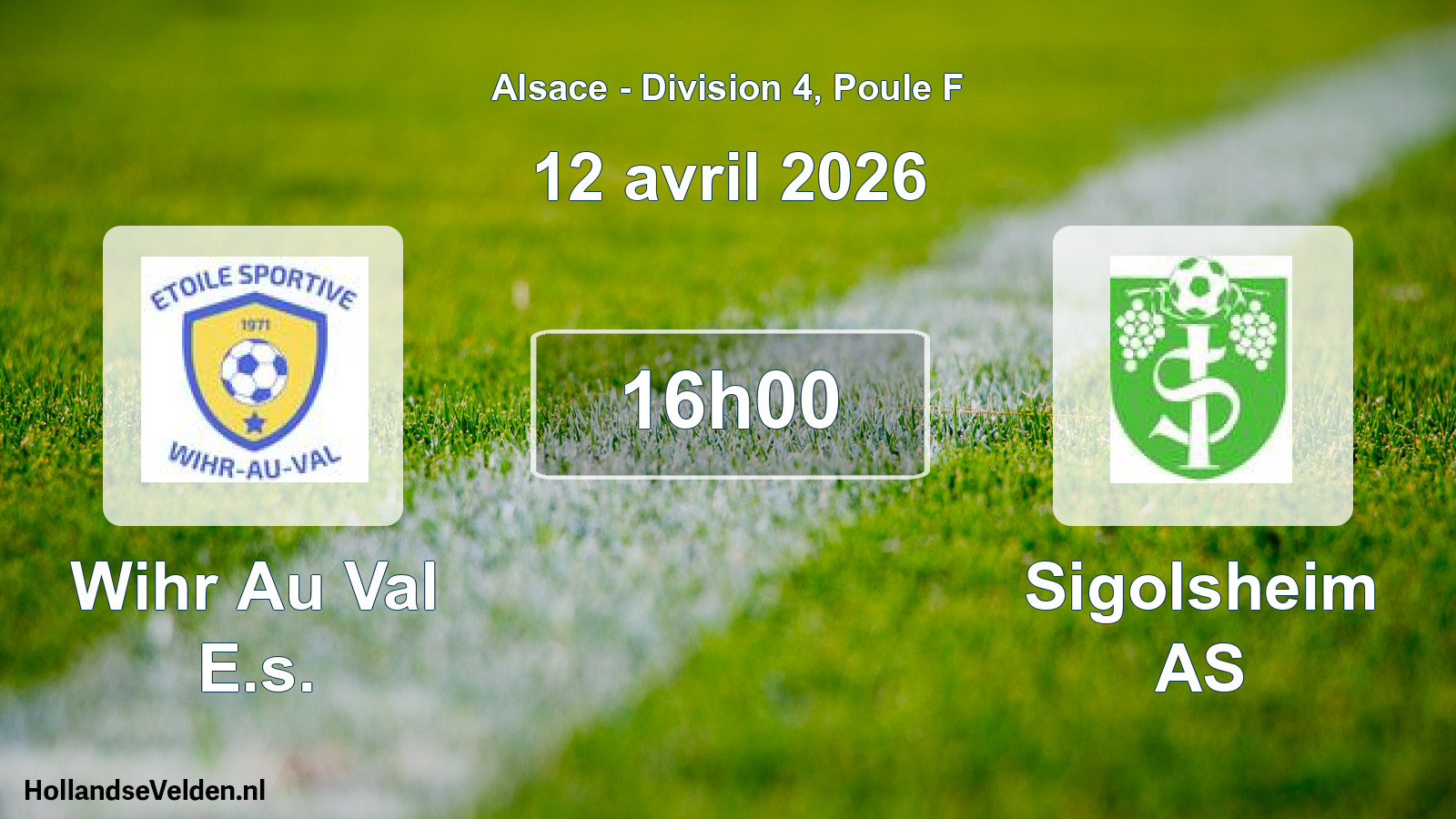 Match programmé: Wihr Au Val E.s. - Sigolsheim AS (12 avril 2026)