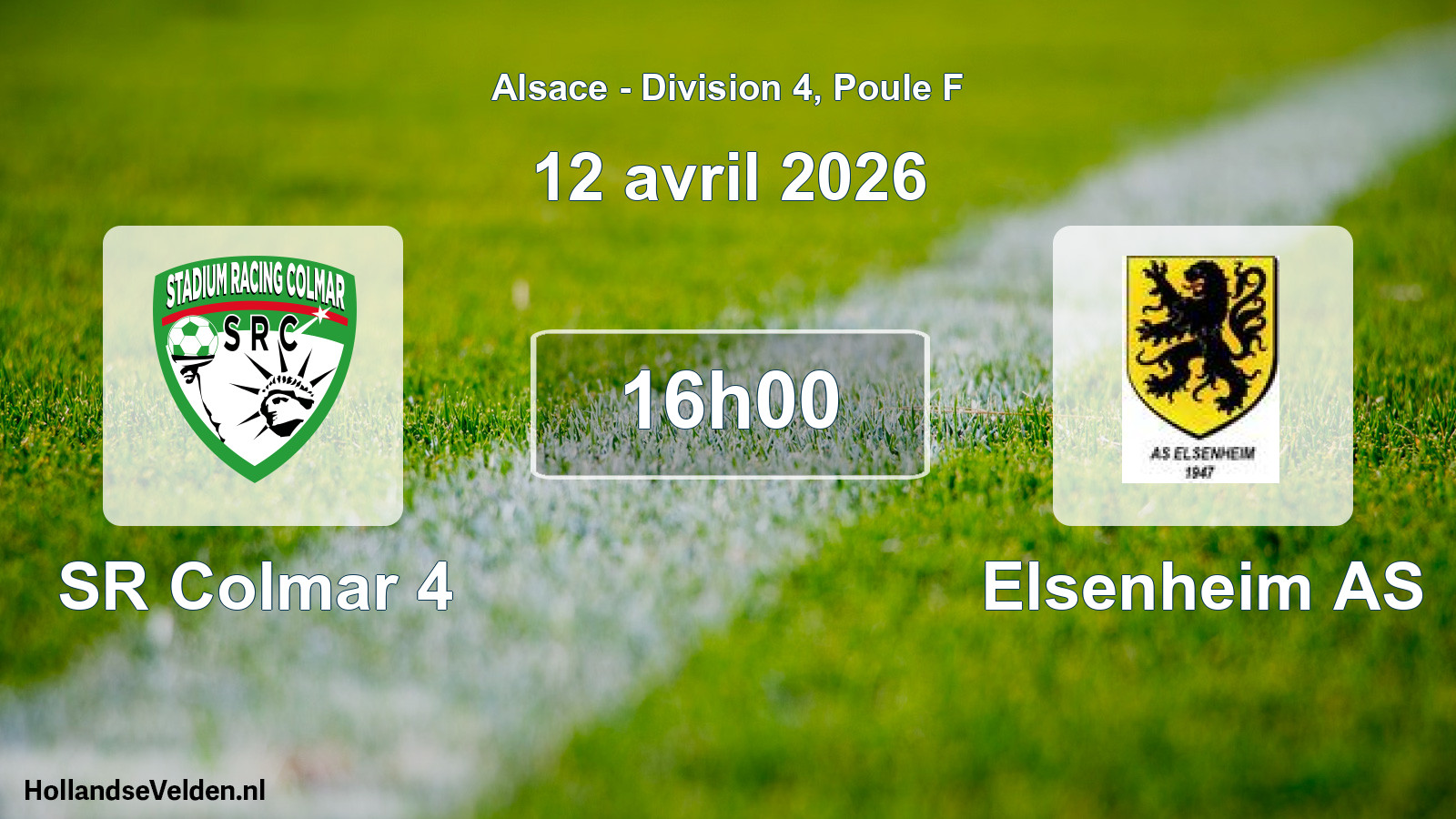 Match programmé: SR Colmar 4 - Elsenheim AS (12 avril 2026)
