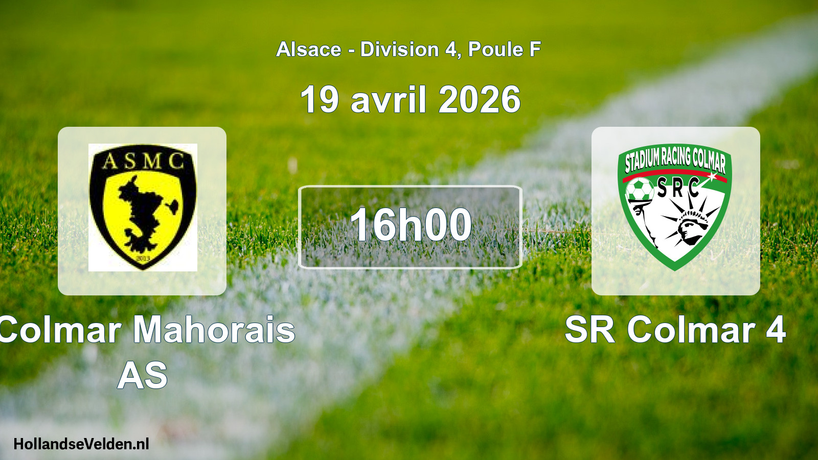 Match programmé: Colmar Mahorais AS - SR Colmar 4 (19 avril 2026)