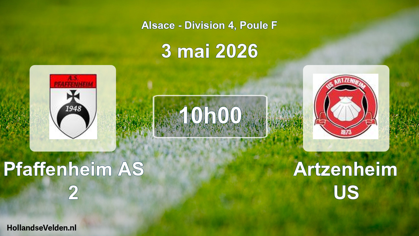 Match programmé: Pfaffenheim AS 2 - Artzenheim US (3 mai 2026)