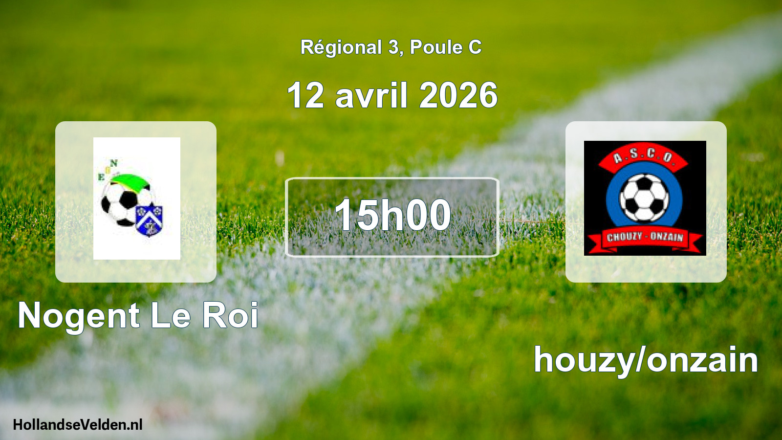 Geplande wedstrijd: Nogent Le Roi - Chouzy/onzain (12 april 2026)
