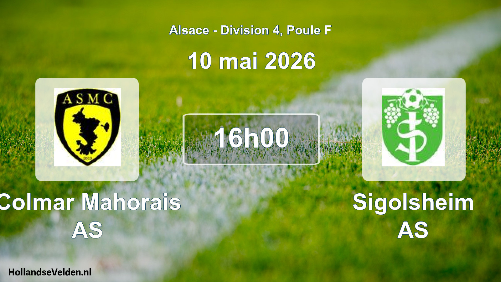 Match programmé: Colmar Mahorais AS - Sigolsheim AS (10 mai 2026)