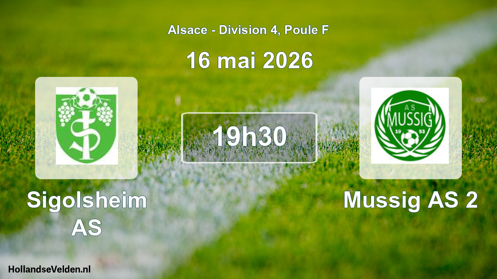 Match programmé: Sigolsheim AS - Mussig AS 2 (16 mai 2026)