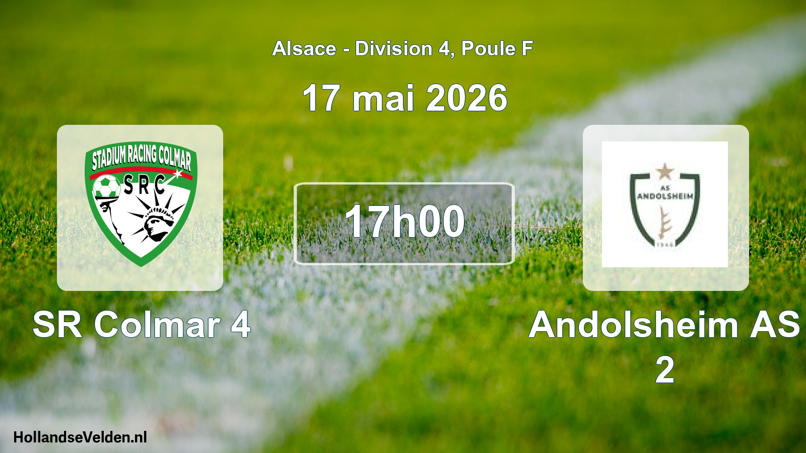 Geplande wedstrijd: SR Colmar 4 - Andolsheim AS 2 (17 mei 2026)