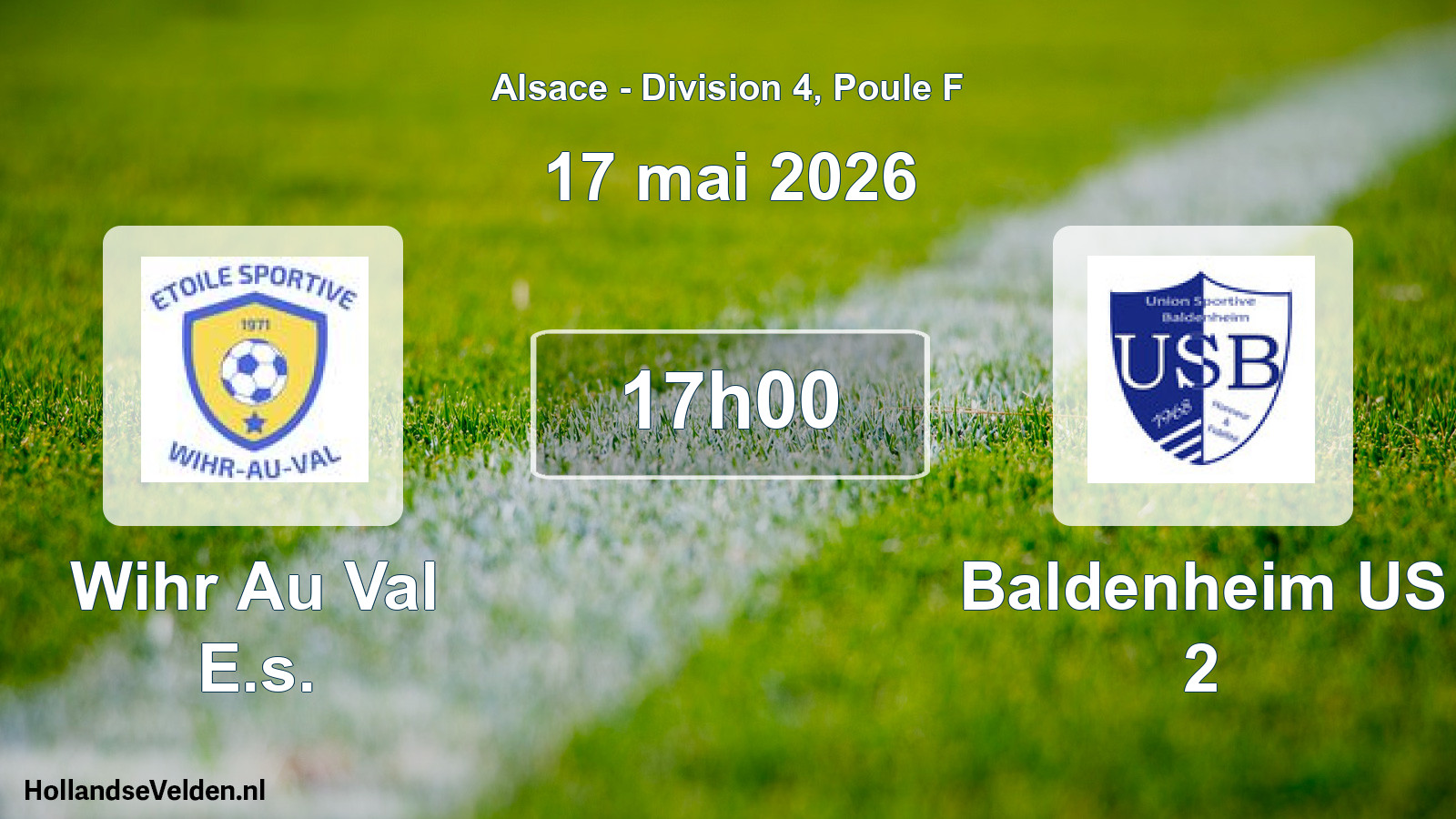 Match programmé: Wihr Au Val E.s. - Baldenheim US 2 (17 mai 2026)
