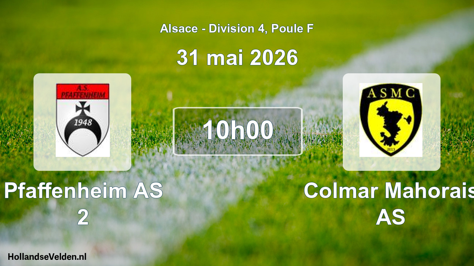 Scheduled Match: Pfaffenheim AS 2 - Colmar Mahorais AS (31 May 2026)
