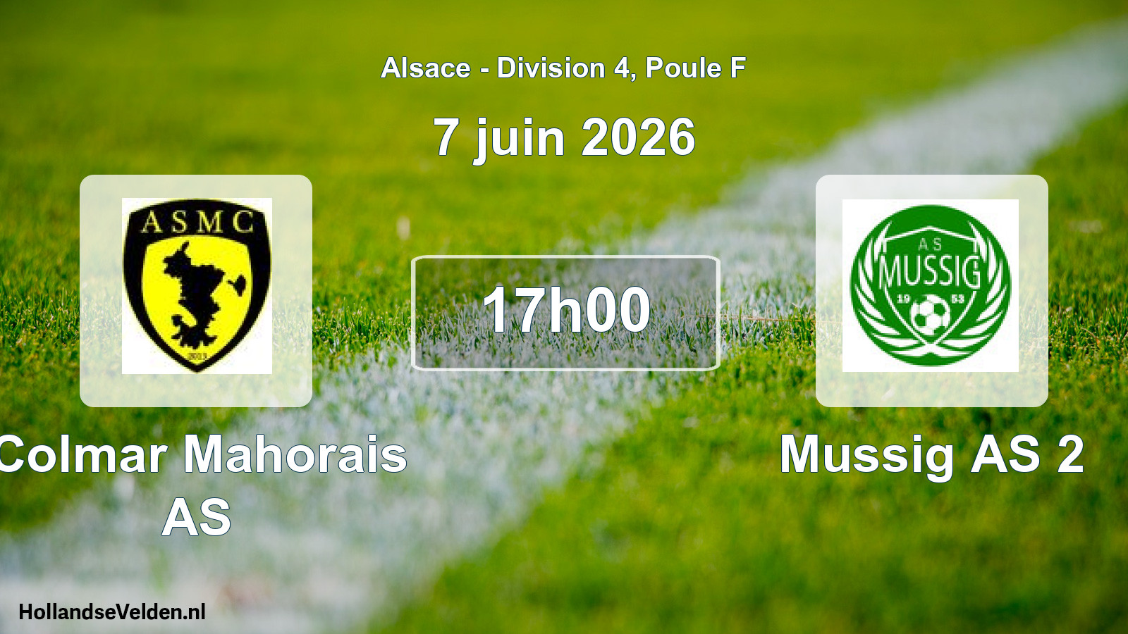 Match programmé: Colmar Mahorais AS - Mussig AS 2 (7 juin 2026)