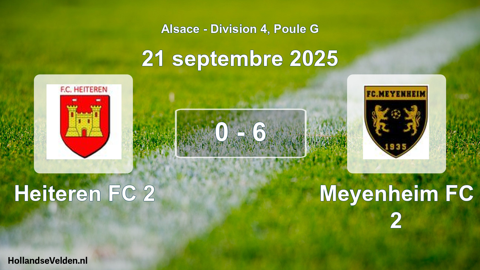 Total number of matches played: Heiteren FC 2 - Meyenheim FC 2 0 - 6 (21 September 2025)