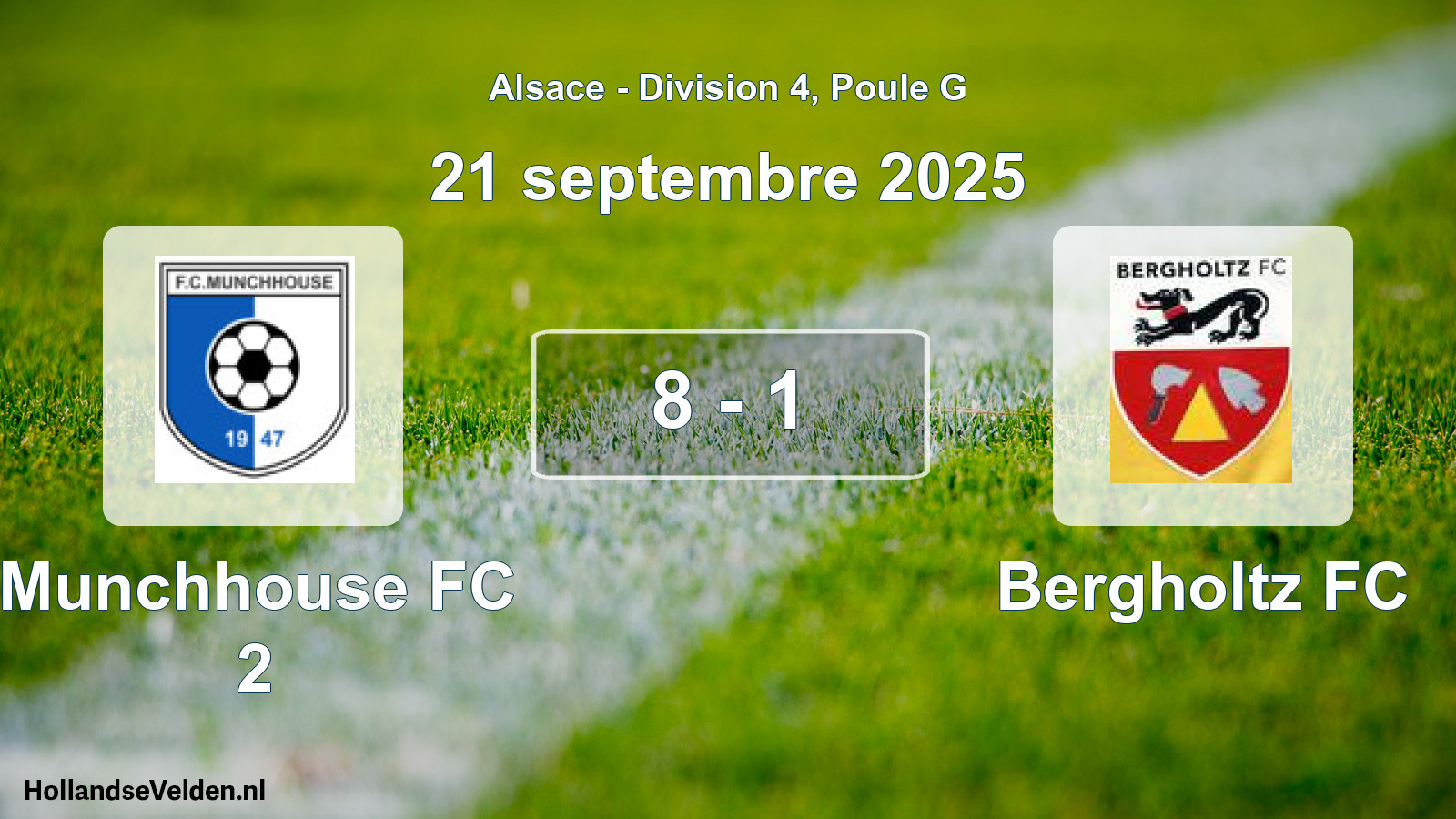 Match joué: Munchhouse FC 2 - Bergholtz FC 8 - 1 (21 septembre 2025)