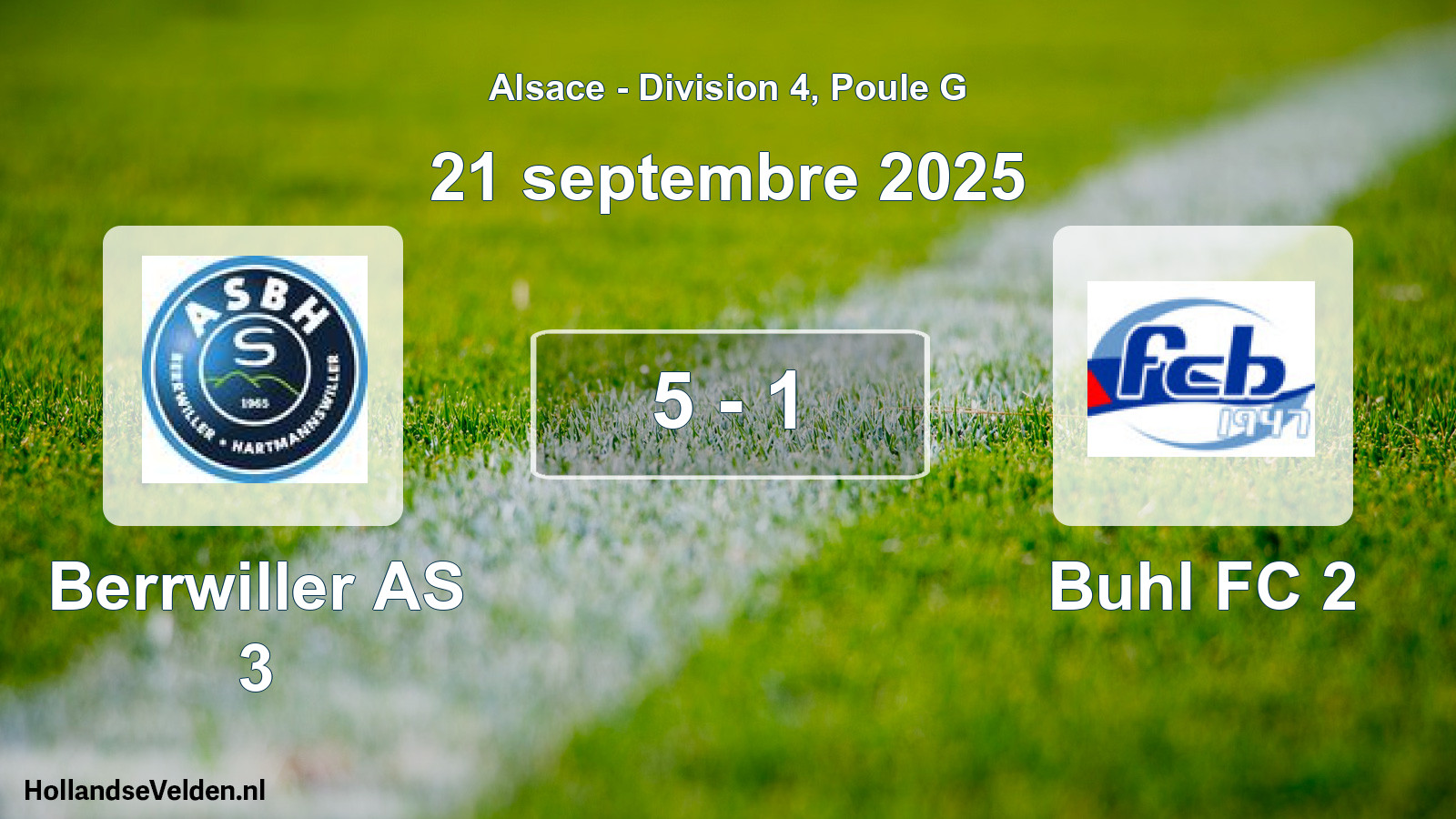 Total number of matches played: Berrwiller AS 3 - Buhl FC 2 5 - 1 (21 September 2025)