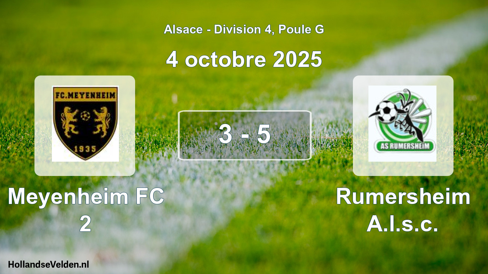 Match joué: Meyenheim FC 2 - Rumersheim A.l.s.c. 3 - 5 (4 octobre 2025)