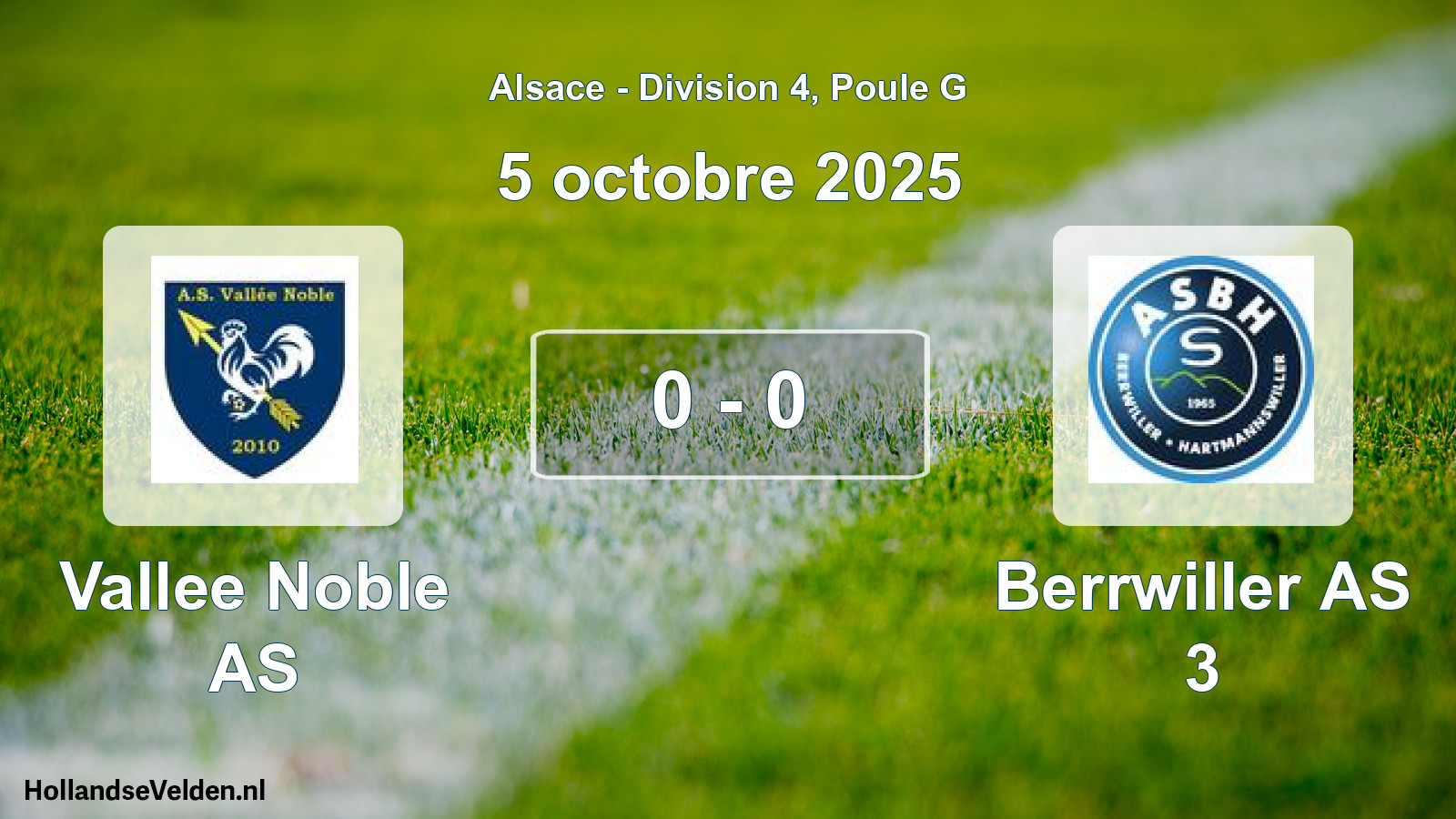 Match joué: Vallee Noble AS - Berrwiller AS 3 0 - 0 (5 octobre 2025)