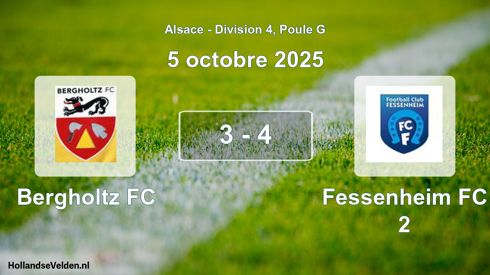 Match joué: Bergholtz FC - Fessenheim FC 2 3 - 4 (5 octobre 2025)