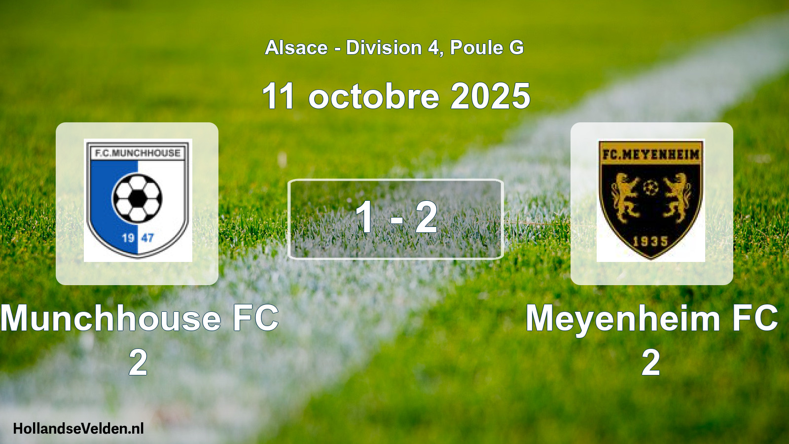 Match joué: Munchhouse FC 2 - Meyenheim FC 2 1 - 2 (11 octobre 2025)