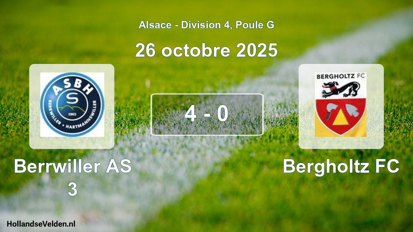 Total number of matches played: Berrwiller AS 3 - Bergholtz FC 4 - 0 (26 October 2025)