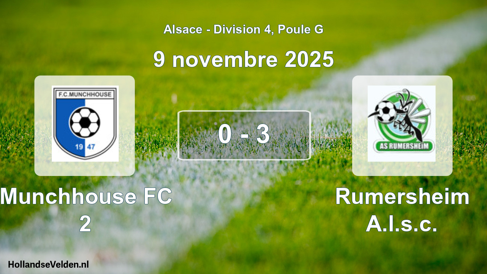Match joué: Munchhouse FC 2 - Rumersheim A.l.s.c. 0 - 3 (9 novembre 2025)