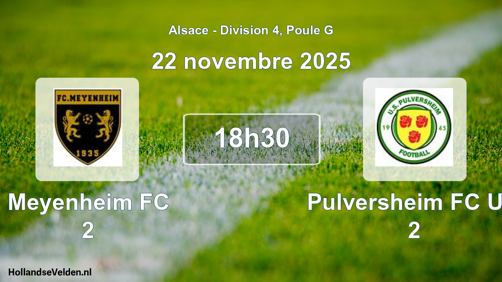 Match programmé: Meyenheim FC 2 - Pulversheim FC U.s 2 (22 novembre 2025)